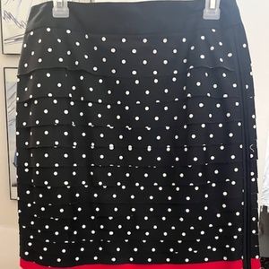 White House Black Market/ black and white polka dot skirt (10) NWT